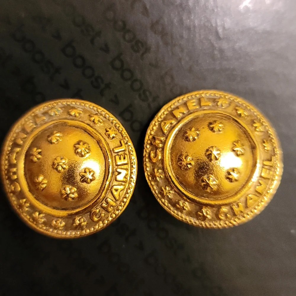 Rare! Chanel Constellation Earrings Gold Plated - Picture 8 of 8